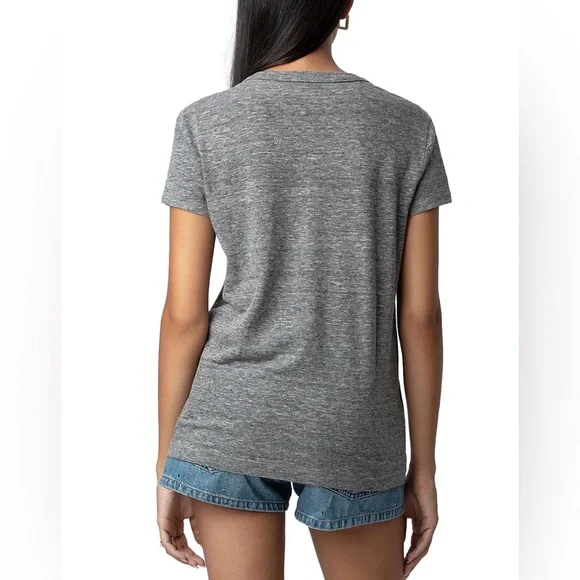 Zadig & Voltaire Walk Peace & Love T-Shirt - Gray - Size S